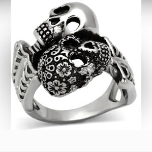 Unisex 2 Skull Ring
